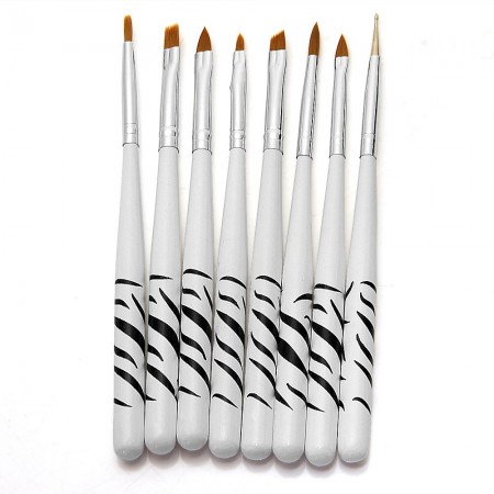 8pcs/set Nail Art UV Gel Design Brush Set Painting Pen Manicure Tools