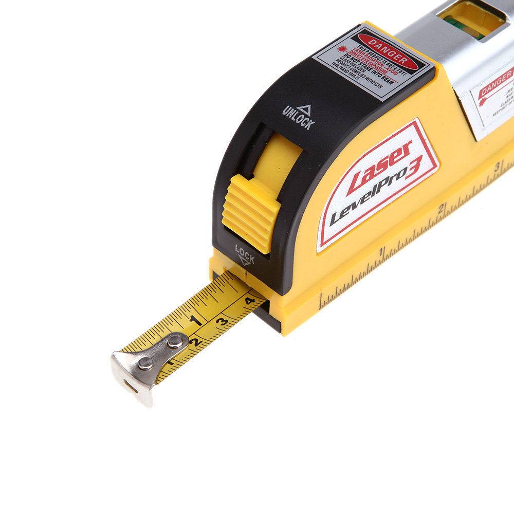 JY-02 8FT 2.5m Measuring Tape Laser Level Pro3 Measuring Equipment with 2 Way Level Bubbles and Laser Power On/Off nivel laser