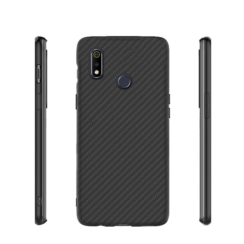 Premium Carbon Fiber  Case Full Sides Protective Shell Back shockproof Cover Design For OPPO Realme 3i