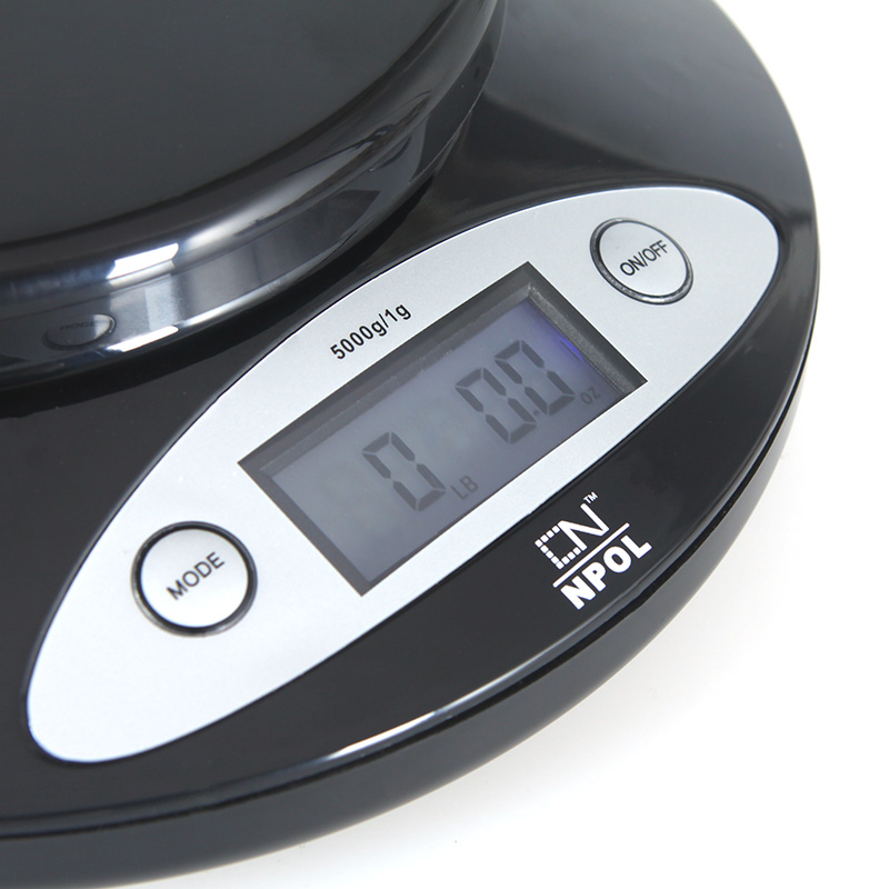 5000g/1g Electronic Portable Digital Kitchen Scale Food Parcel Weighing Scales with Bowl LCD Display Blue Backlight