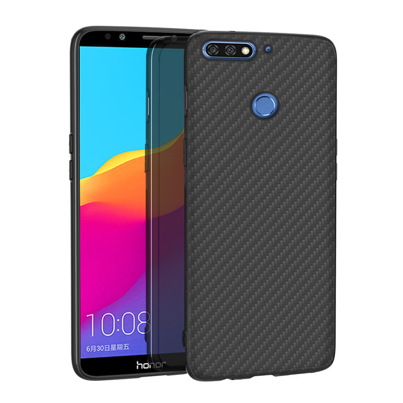 Protective Shell Back shockproof Cover For Huawei honor 7C Carbon Fiber Case