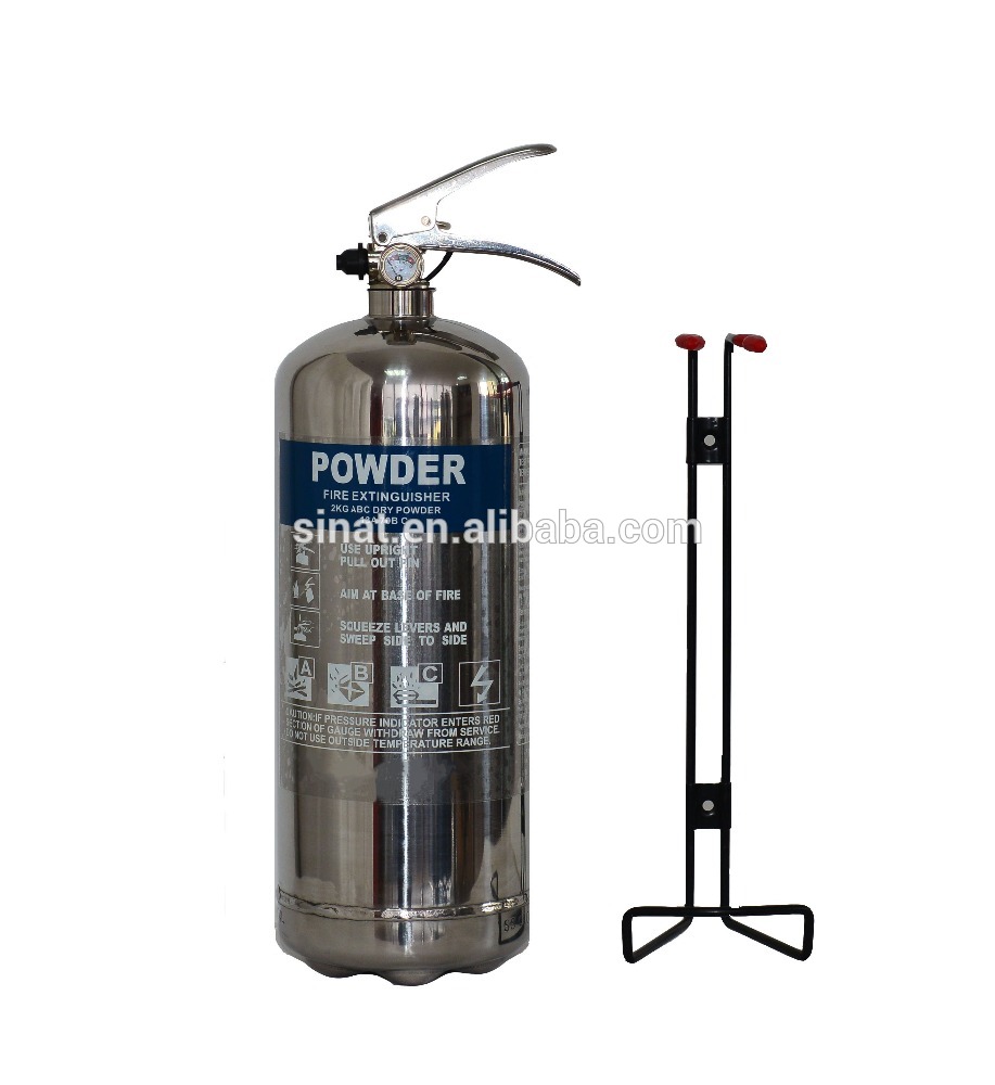 2kg Polished chrome fire extinguisher with car bracket