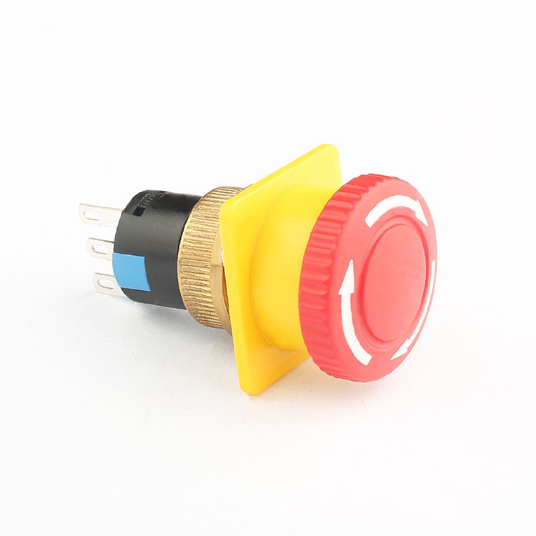 red on off electrical waterproof emergency stop momentary rotary switch