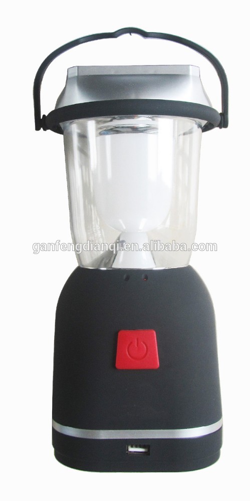 rechargeable camping lantern emergency light solar lantern portable with AC USB charge port solar panel with generator