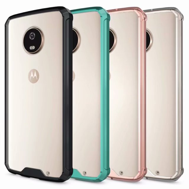 Transparent shockproof hybrid knight case cover armor Slim Armor TPU+PC phone case for Motorola moto G6