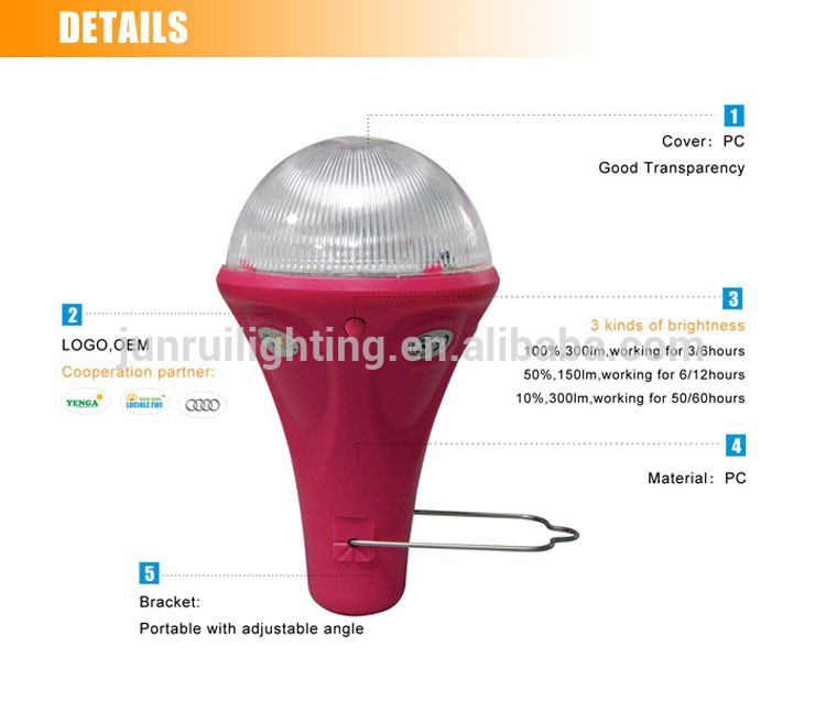 led portable emergency solar light with mobilephone charger JR-CGY