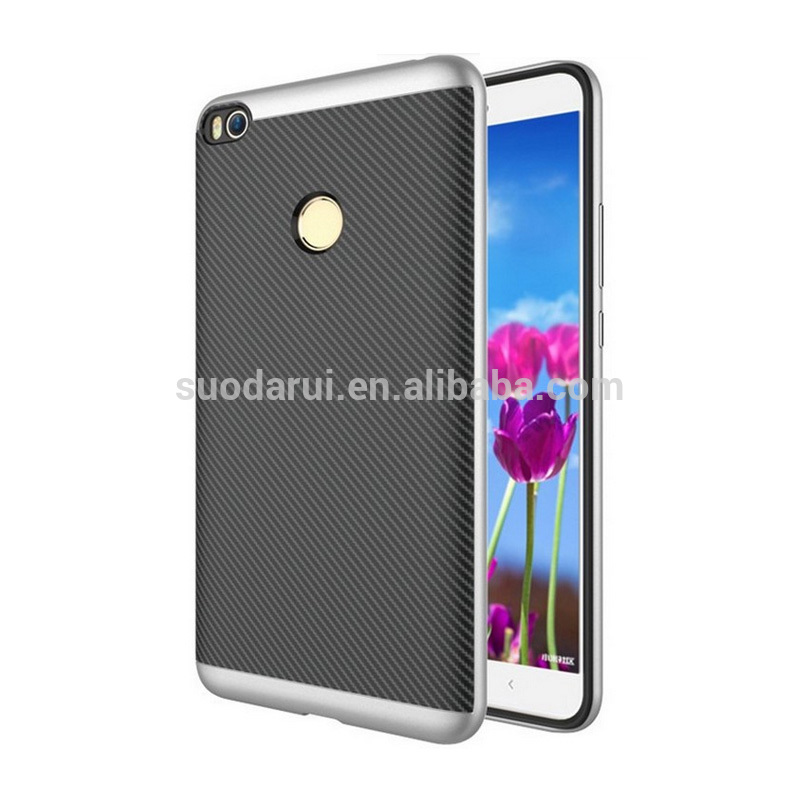 2017 New Arrival Hybrid Carbon Fiber Case Cover for xiaomi max 2 TPU+PC case for xiaomi max 2