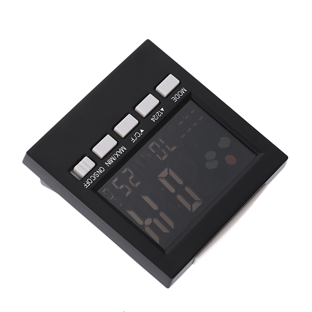 Multi-use Digital Thermometer Hygrometer Colorful LCD termometro Clock Alarm Snooze Function Calendar Weather Forecast Display