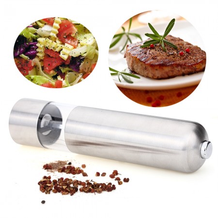 Pepper Mill Grinder Grind Electric Stainless Steel Acrylic Kitchen Tool