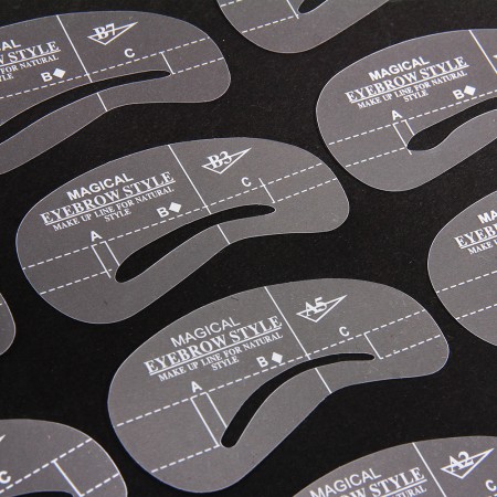 24 Kinds Grooming Shaping Assistant Template Eyebrow Drawing Card Brow Make-Up Stencil