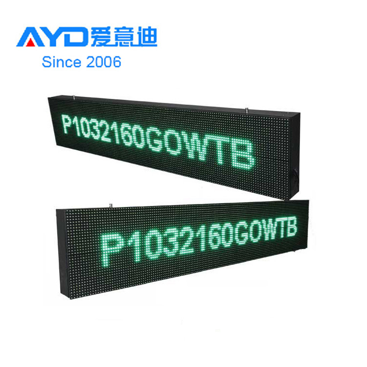P10 32*160 Dots Outdoor Use Single Side Programmable Single Color LED Advertising Display Board LED Scrolling Message Board