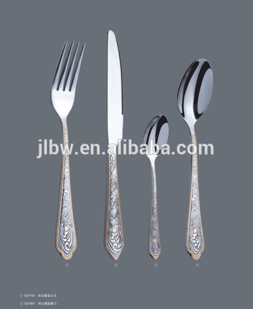 Fork knife and spoon set/Cutlery set/Royal Stainless Steel Flatwares for Hotel and Restaurants