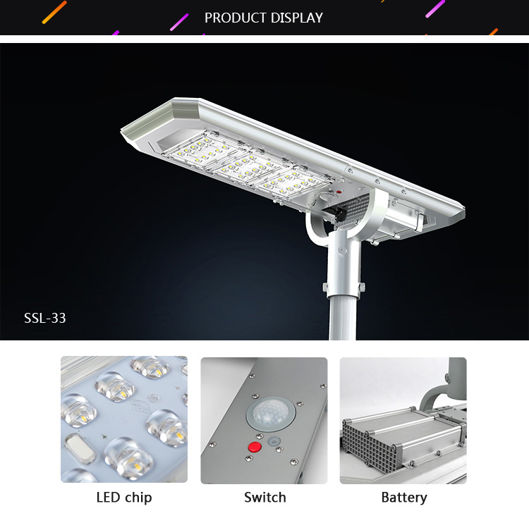 Waterproof 30W 36 led solar waterproof light street lamp