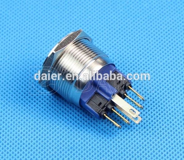 22MM SPDT 6Pin Momentary/Latching Flat Button Ring Illuminated Waterproof Metal 12 Volt Switches