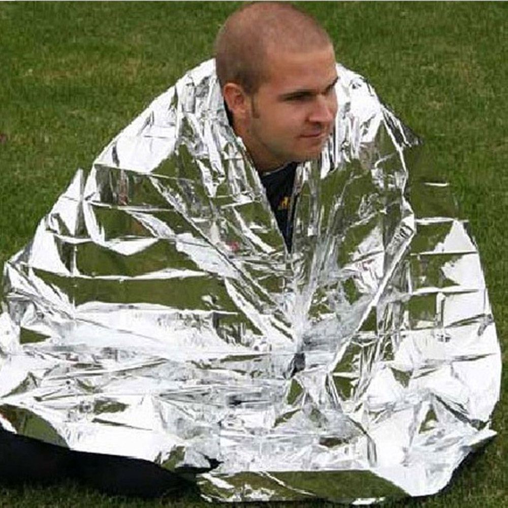 Outdoor 210*130CM Emergency Blanket Survival Rescue Insulation Curtain Life-saving Military Silver Blanket