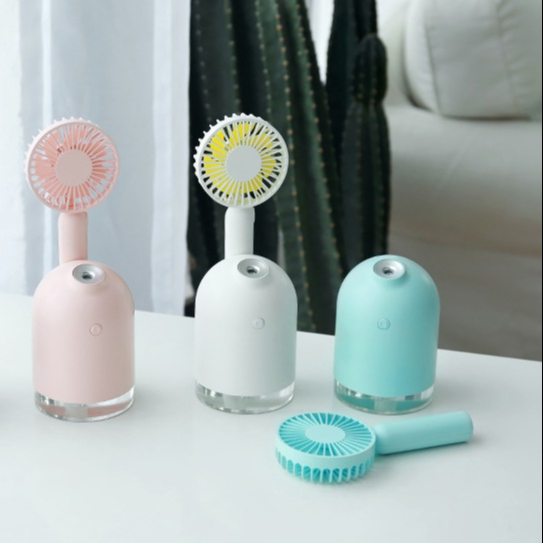 Travel Humidifier with Removable Battery Charged Mini Fan, Car Cool Mist Air Purifier