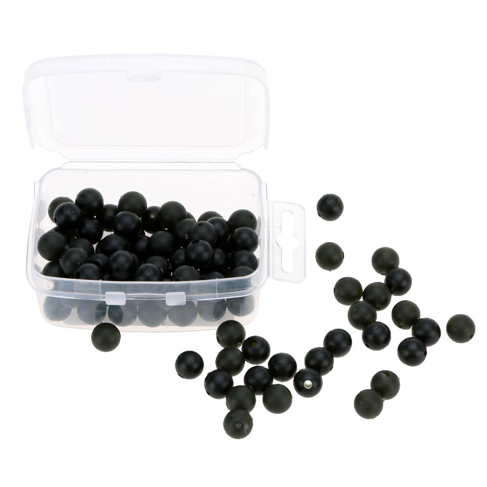 100PCS/Lot Round Soft Bead Fishing Lure Box Tackle Soft Rubber Beads for Carp Fishing 5mm/7mm