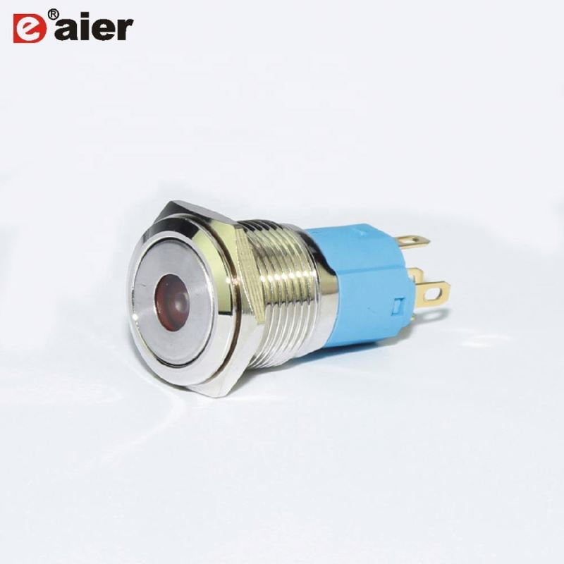 16mm Waterproof 5 Pin 220V Dot Illuminated Metal Push Button Switch