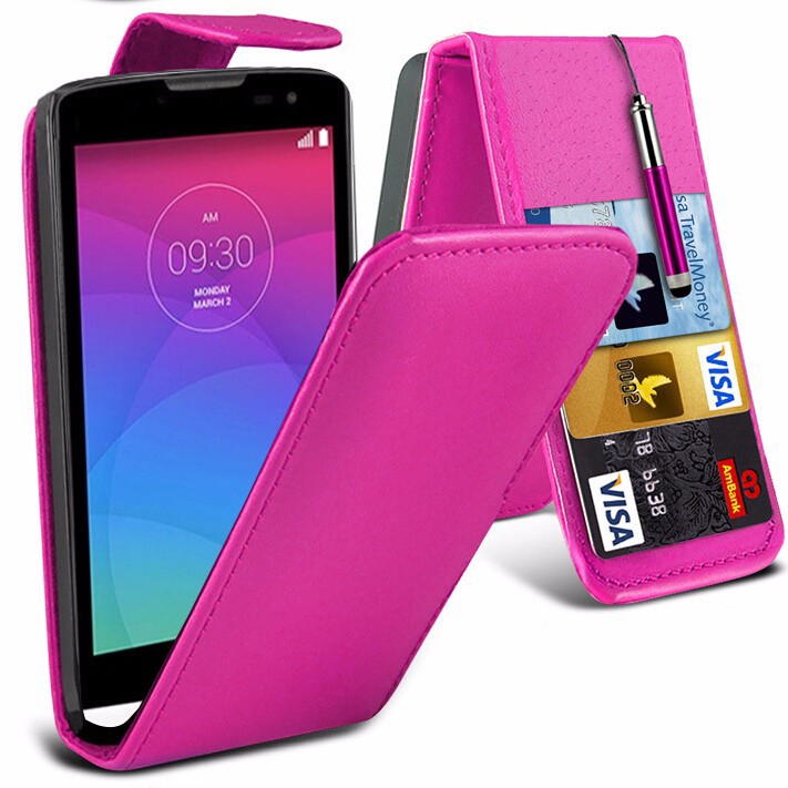 Best cell phone cover ID slot Flip Leather case For LG Leon C40 Mix colors