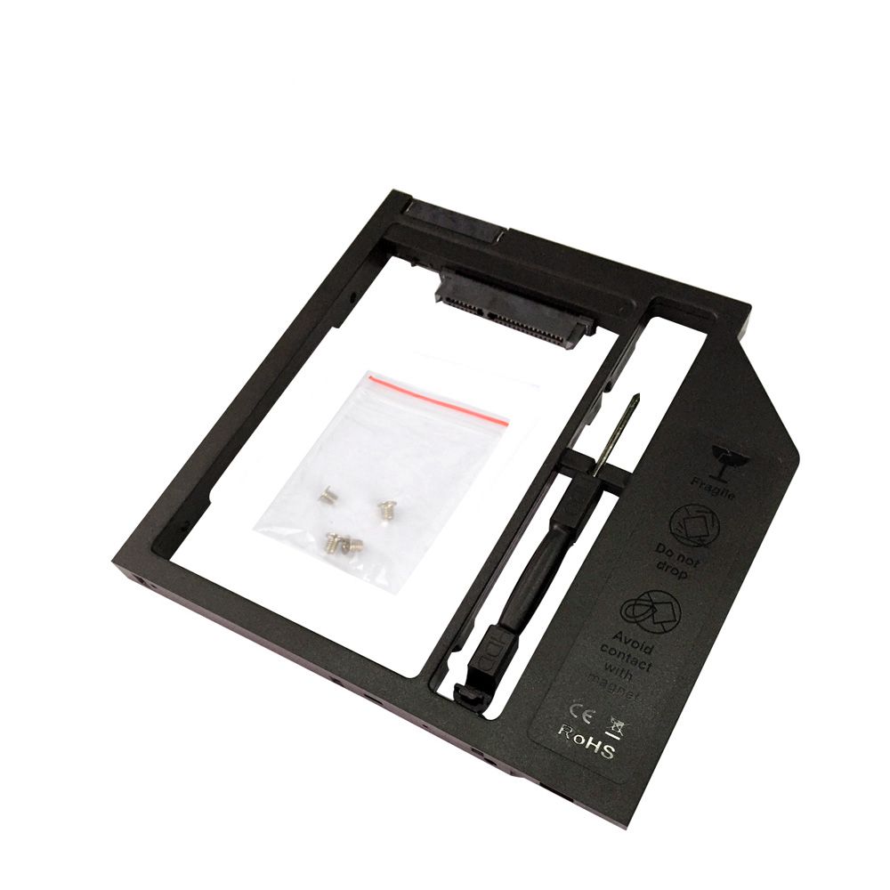 Aluminum 12.7mm SATA To SATA interface SSD in optical bay 2.5inch 2nd hdd caddy