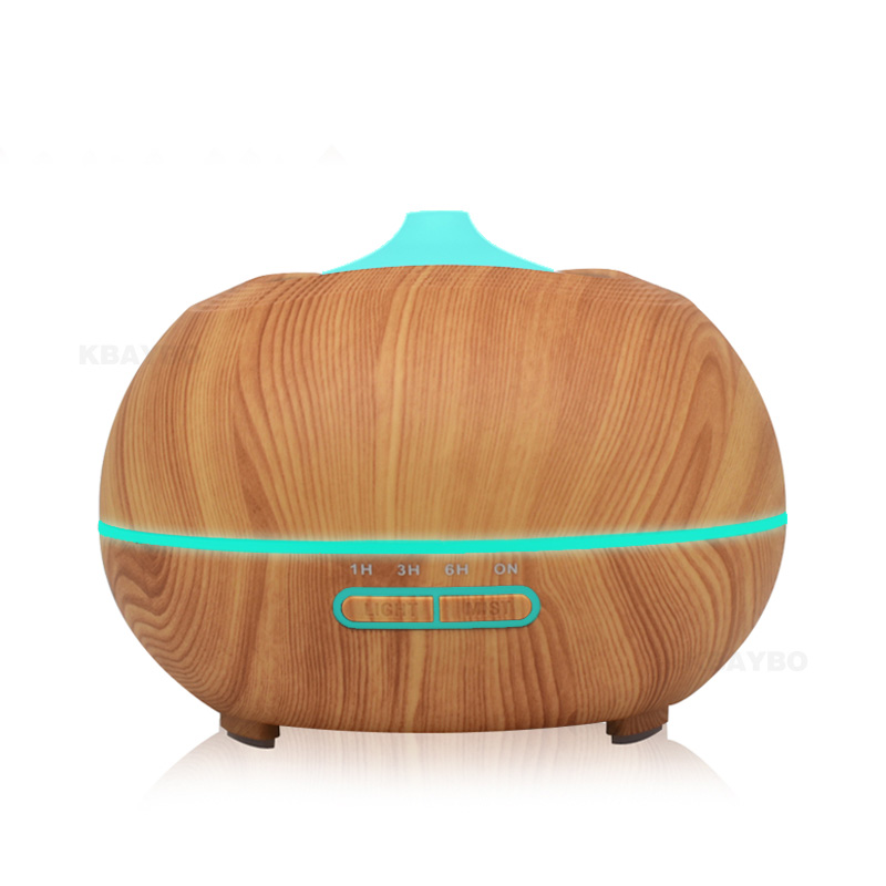 400ml Aroma Diffuser For Essential Oils, Aromatherapy Ultrasonic Cool Mist Humidifier-Wood Grain-Soothing Color Night Light