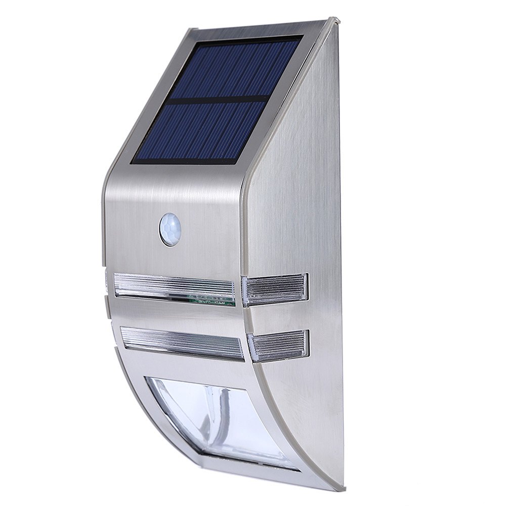 Wireless Portable Stainless steel Led  for Outdoor Garden Wall Walkways Entrance Stairway Step Solar motion sensor wall lamp