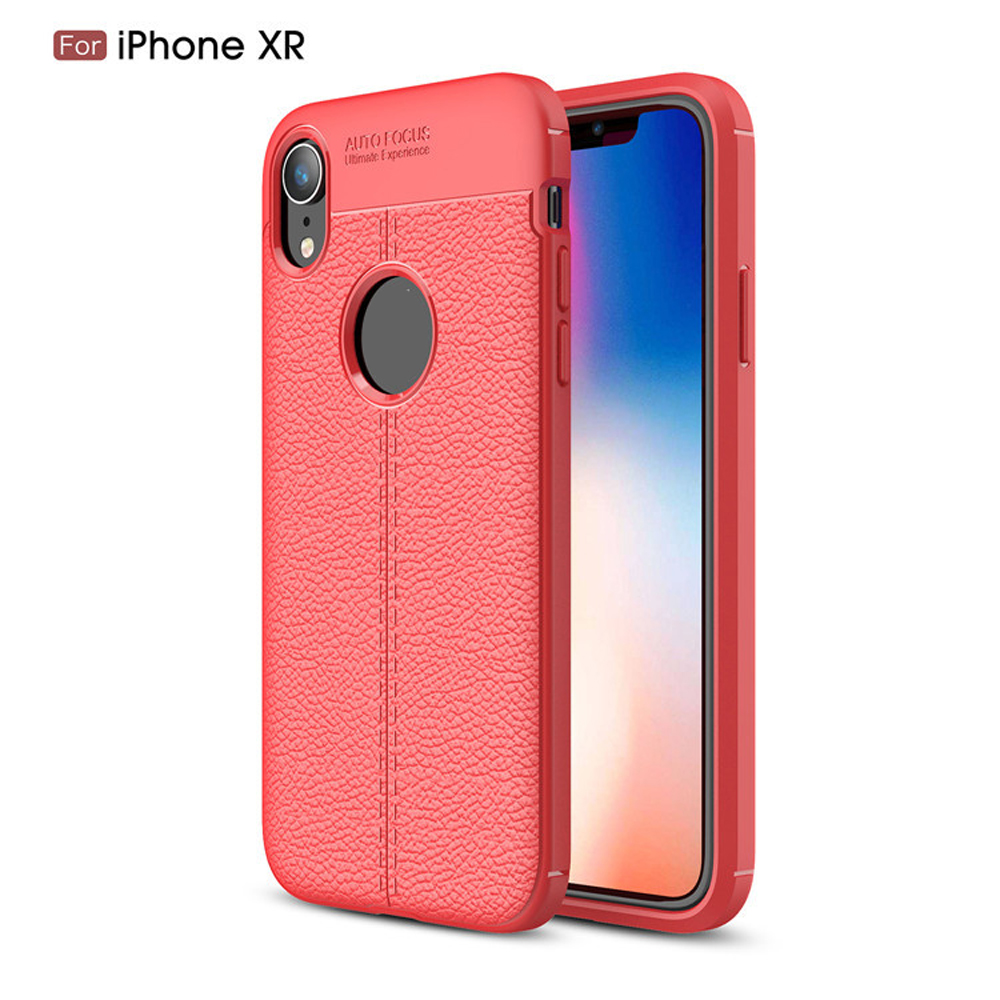 New Design Carbon Fiber Lichee Pattern For iphone XR Soft TPU Case