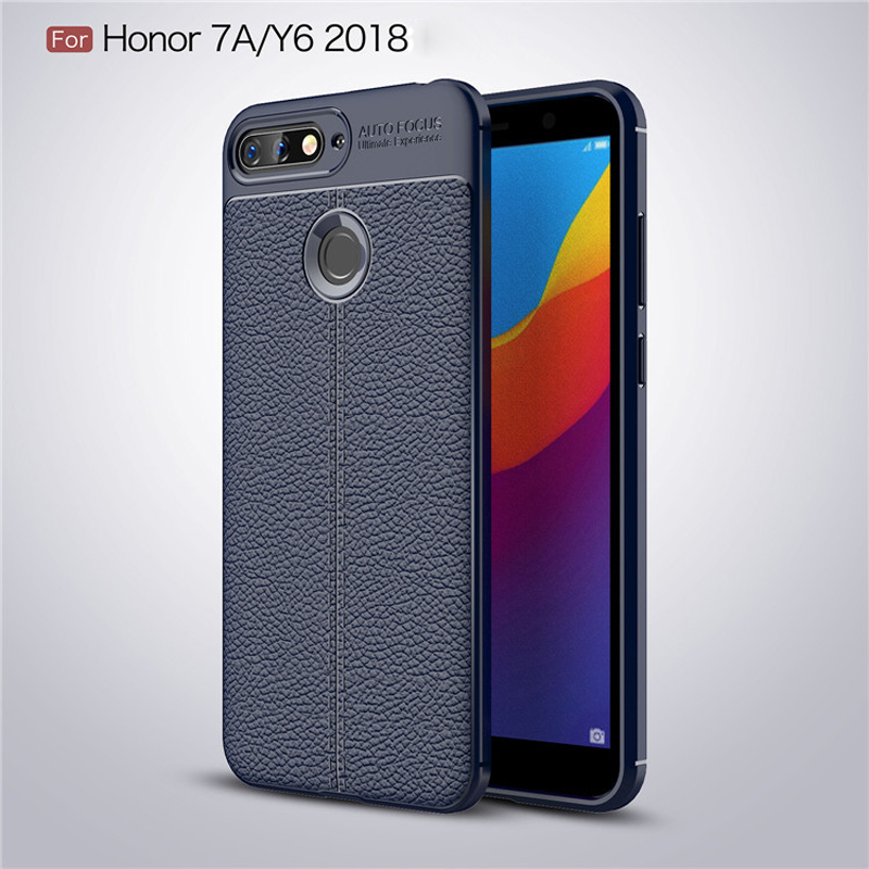 Hot Sell Litchi pattern Soft Tpu case for Huawei honor 7A Cover