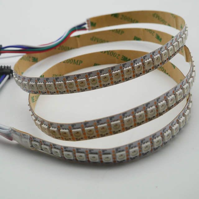 DC12V WS2815 led strip 1m/3m/5m Smart pixel 30/60/144 leds/m Black/White PCB IP30/IP65/IP67;Addressable Dual-signal