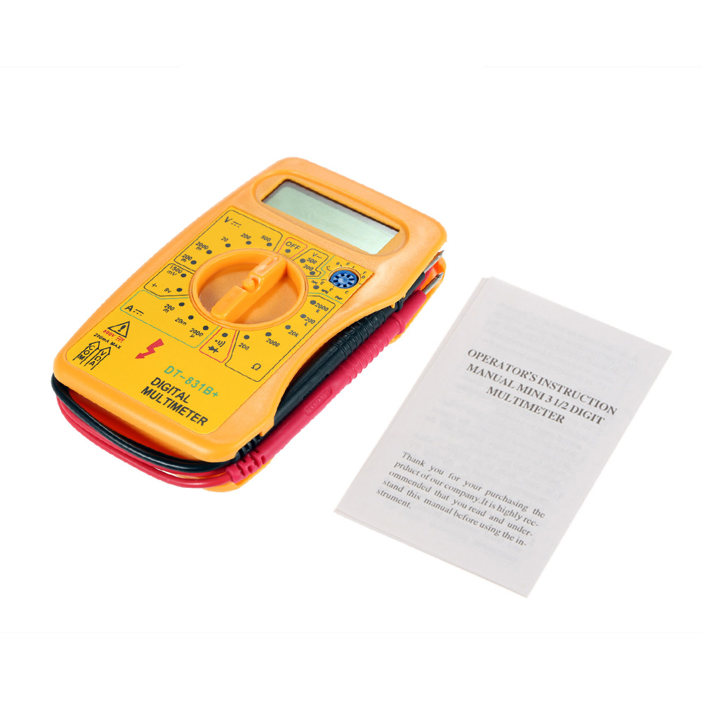 DT-831B+ Mini Digital Multimeter DMM Voltmeter Ammeter Ohmmeter hFE Tester w/Battery diagnostic-tool high quality multimetro