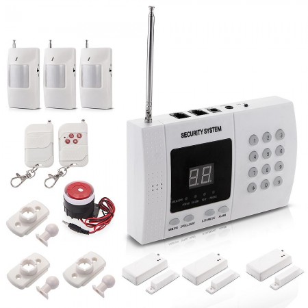 Warning Sensor Detector Alarm Kit PSTN Mobile Magnetic Infrared Security