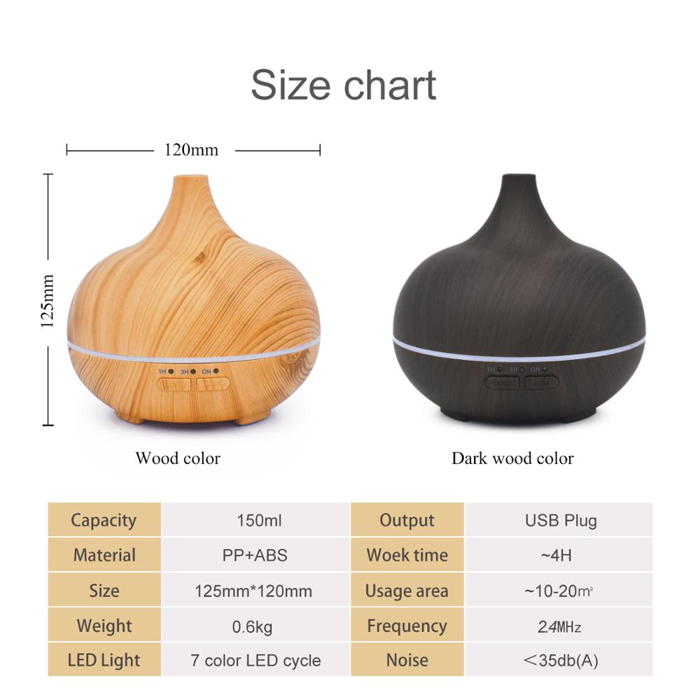 New Mini 150ml aroma diffuser,Essential Oil Wood Gain Cool Mist Humidifier with SAA Australia Plug