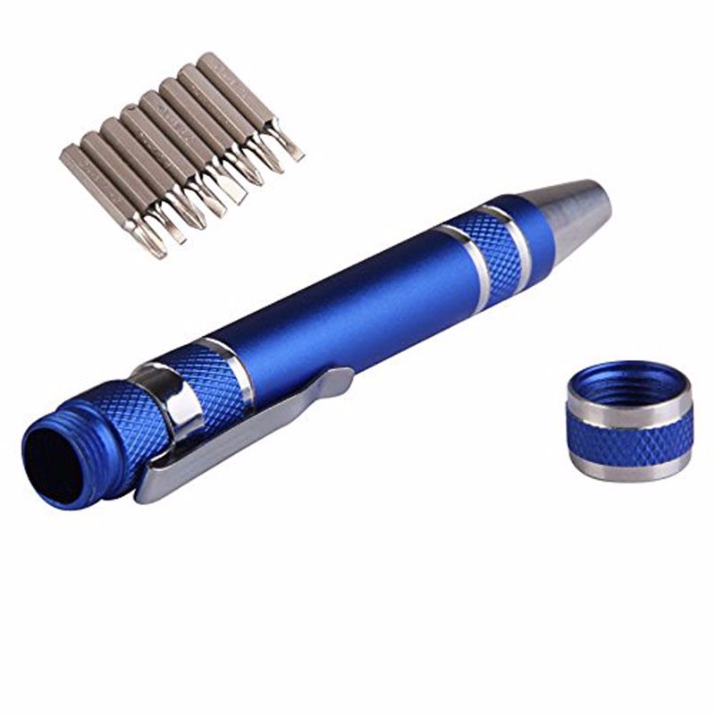 Customized Mini Pocket Screw Driver Portable 8 in 1 Magnetic Base Phillips Screwdriver