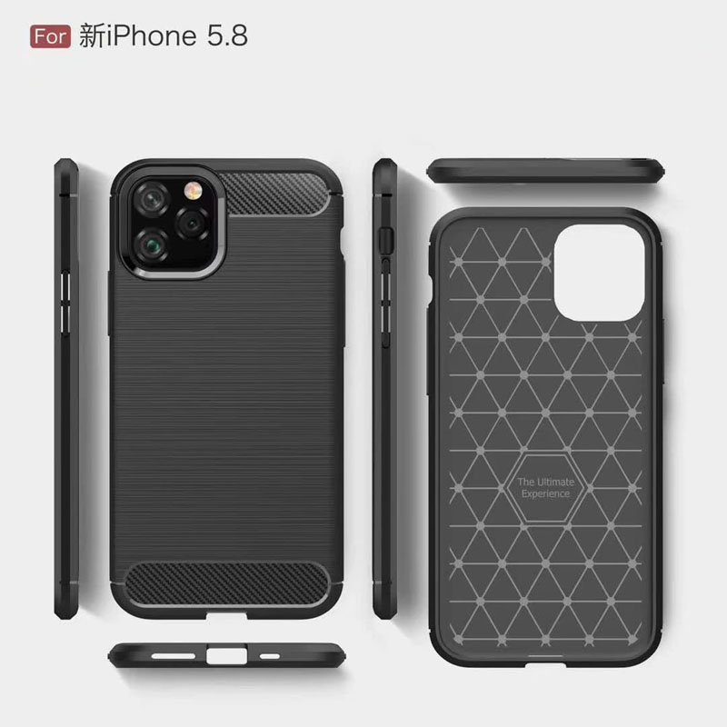 New Arrival Shockproof Carbon Fiber Case Cover For iPhone 5.8 6.1 6.5 2019 TPU+PC case