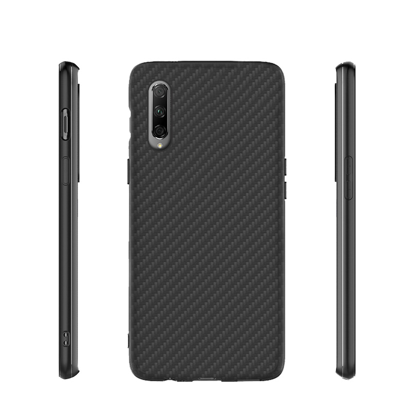 Matte Finish Carbon Fiber Textured Light Thin Shock Absorbing Bumper Skin hard case for Huawei Honor 9X Pro