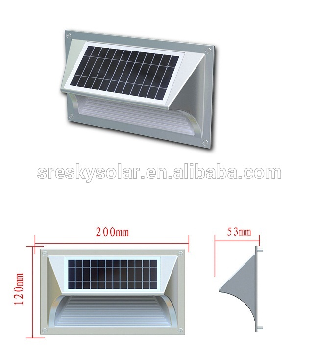 Stainless Steel Solar Led Outdoor Wall Light For Street Decoration