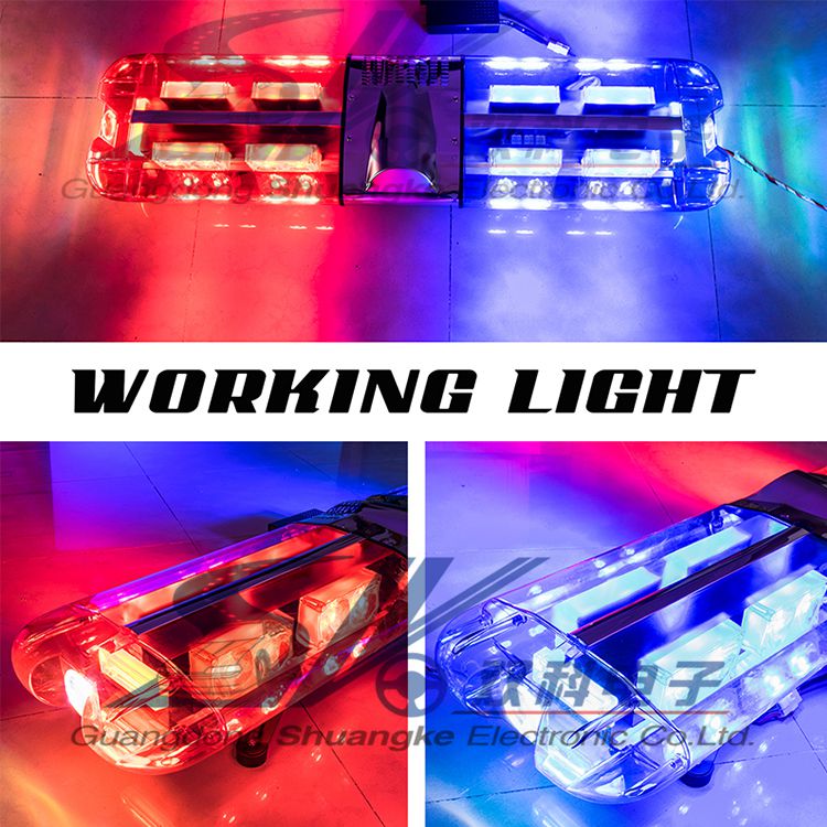 Police ambulance revolving light DC12V red blue lightbar with siren speaker