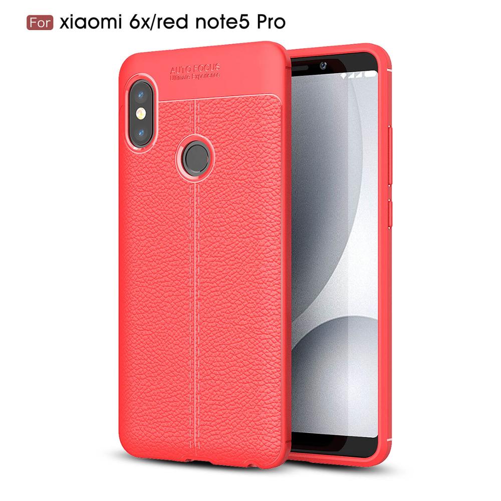 New Design Carbon Fiber Lichee Pattern For Xiaomi 6X Soft TPU Case