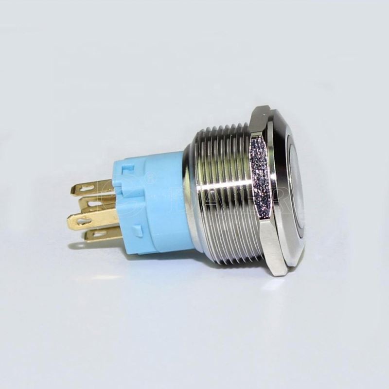 22mm Ring Lighted 8 Pin  Electrical 110 Volt 2 Pole Push Button Switch