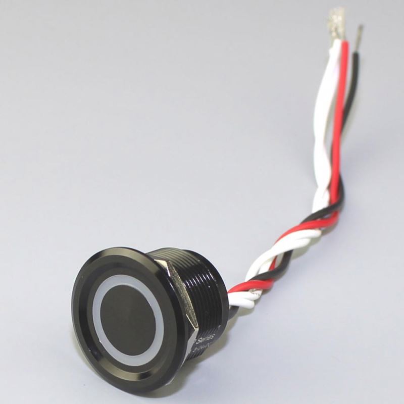22mm Round Metal Lighted Waterproof Electric Piezo Touch Button Switch