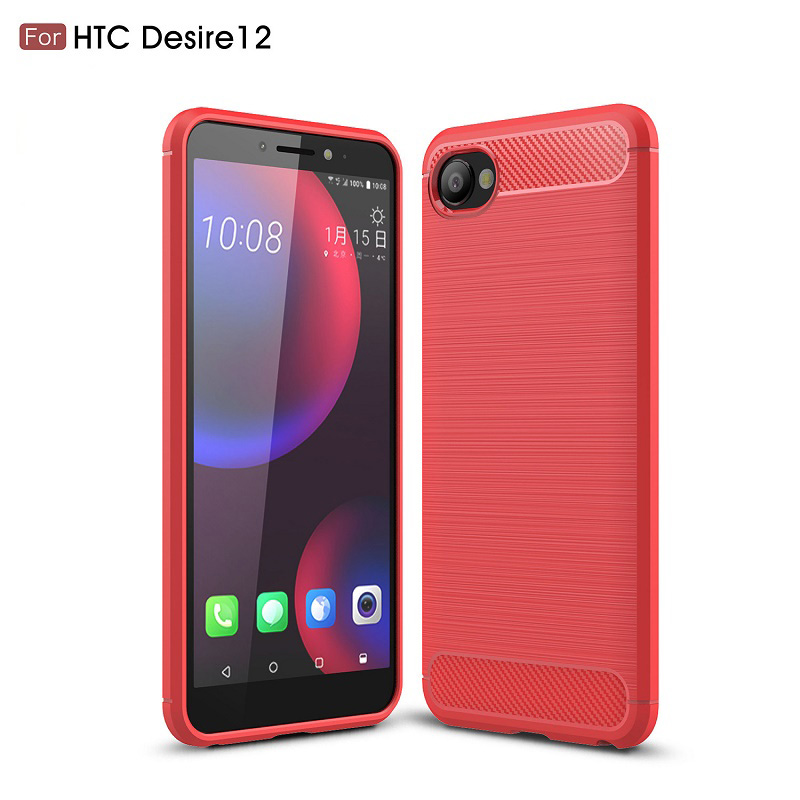 Hot Sell Carbon Fiber Tpu case for HTC Desire 12 Soft CF Cover