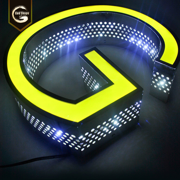 halo effect  stainless steel  backlit led letters led sign letters office lobby backlit signs  business advertising signage