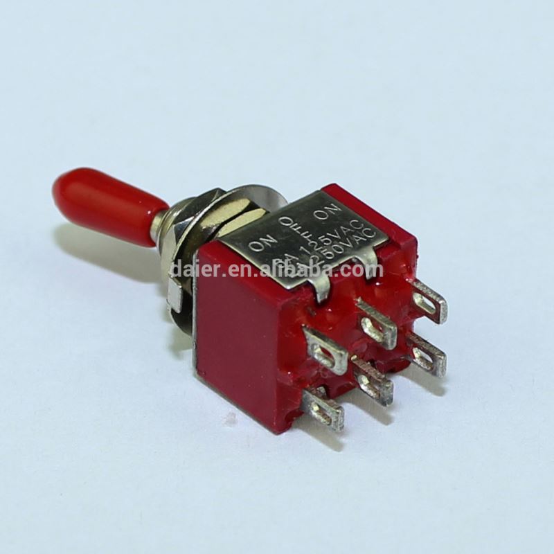 KNX-2-D1 6A 6MM Double Pole 6 Pin ON ON Toggle KNX Switch 250V