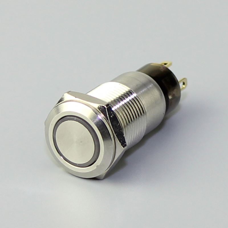 12mm round industrial 24 v led latching rgb led push button