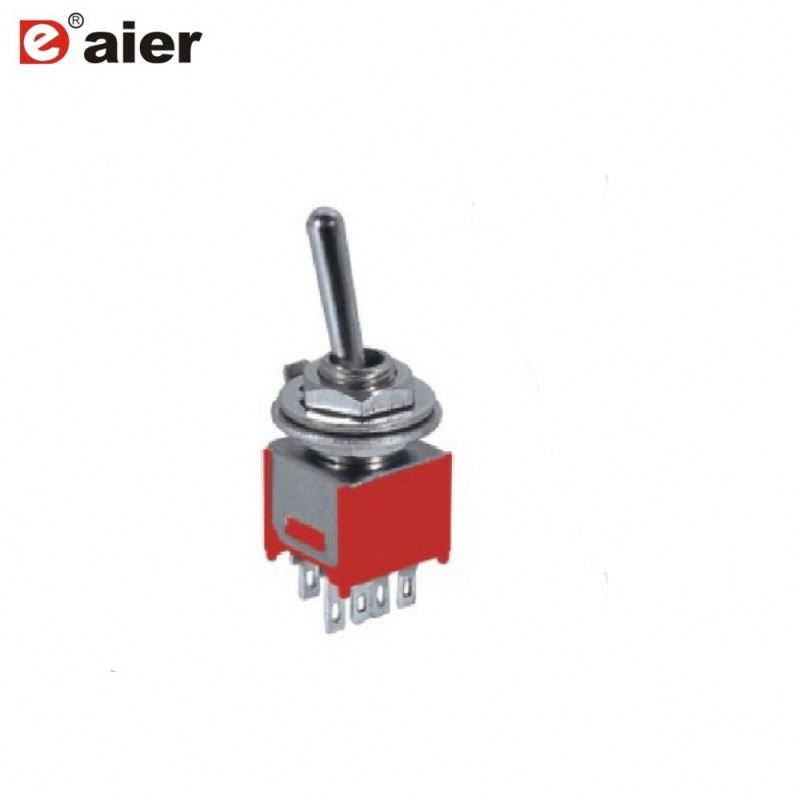 SMTS-203 DPDT ON-OFF-ON Red 3 Way Toggle Switch 6pin