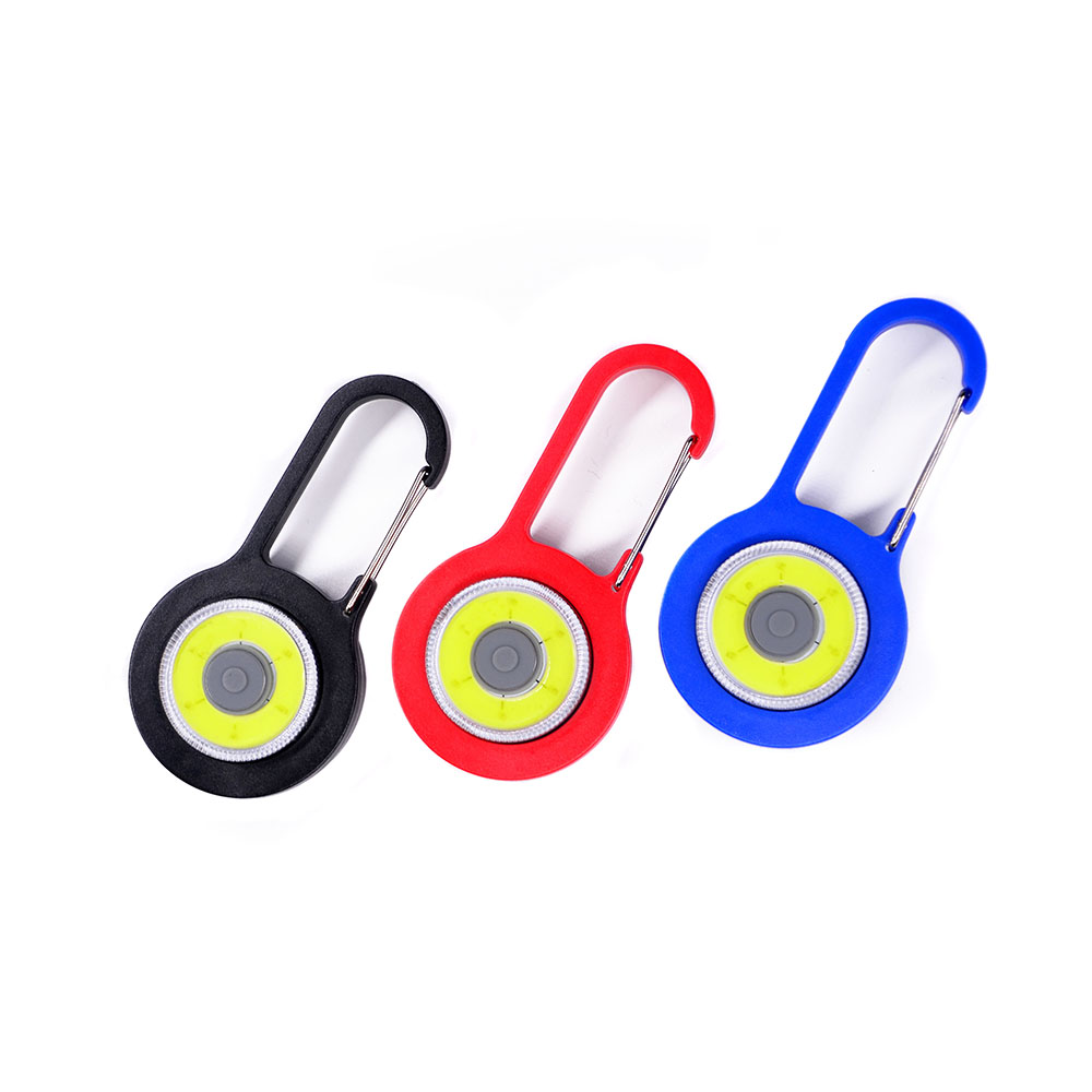 Promotional Gift Mini Portable Key Chain Flash Light Plastic  Carabiner LED COB Keychain light