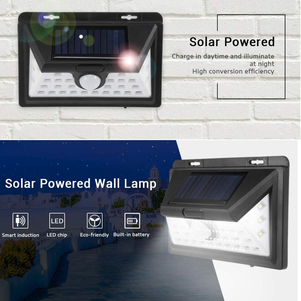 Super Bright Plastic Waterproof 32 SMD LED Security Flood Sensor Smart IR Mation Solar Lights for Home Stree Garden  Porch Wall