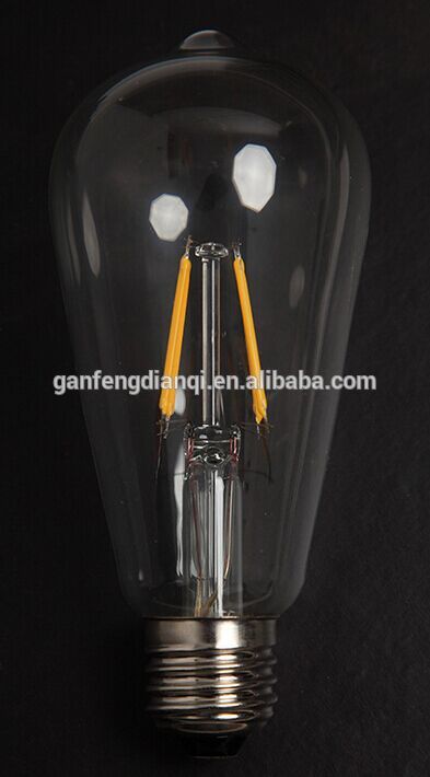 6W ST64 E27 led bulb dimmable led filament bulb