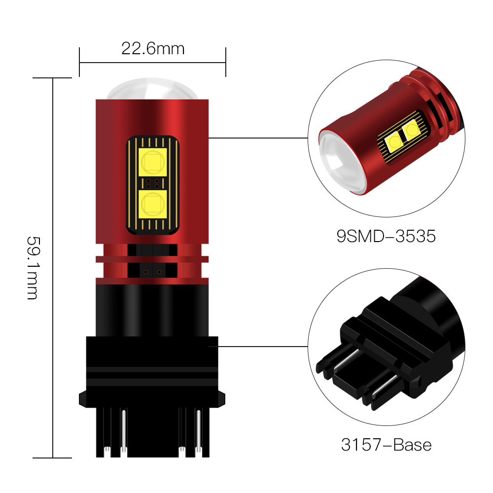 Dongguan Car Led 3157 9 Smd 3535 Auto Signal Light Brake Tail Direction Indicator Lamp