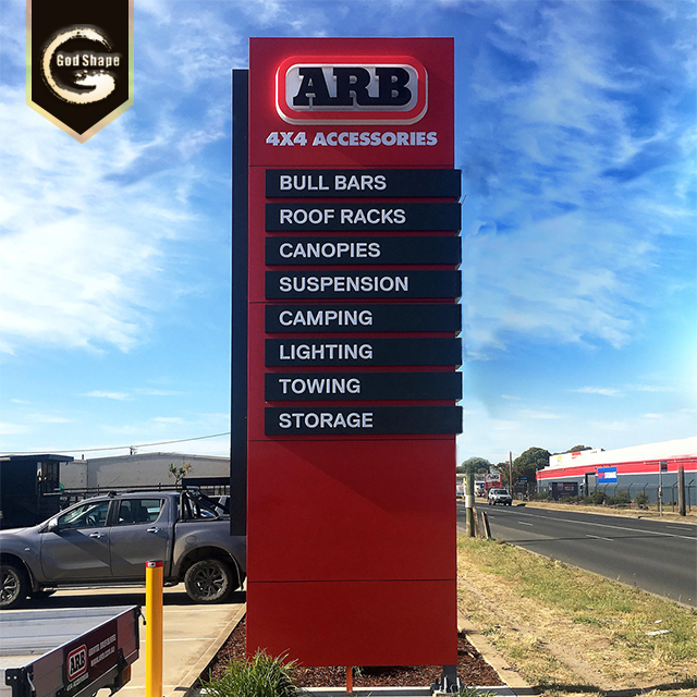 High quality free standing pylon large led signboard directory signage